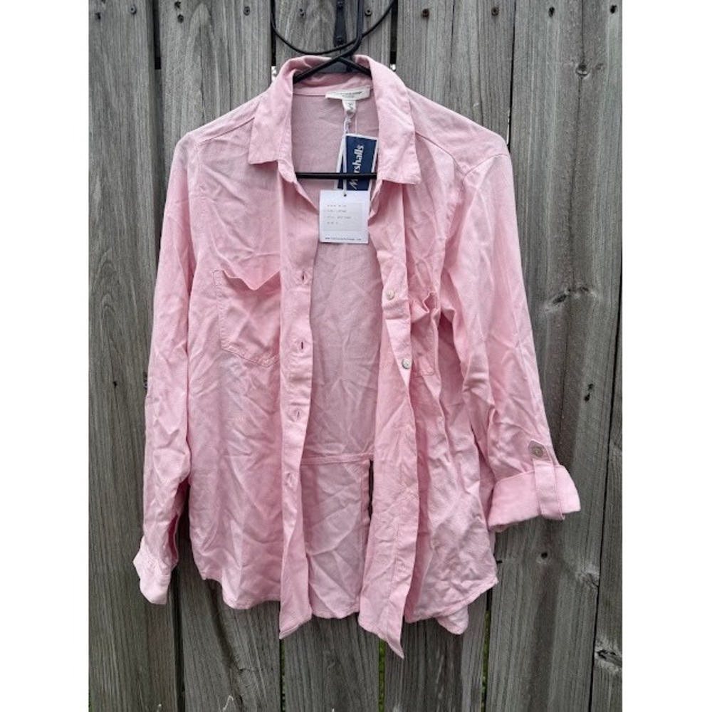 Coastal Beachy Beachlunchlounge Arlie Shirt S Pink Viscose Button Down